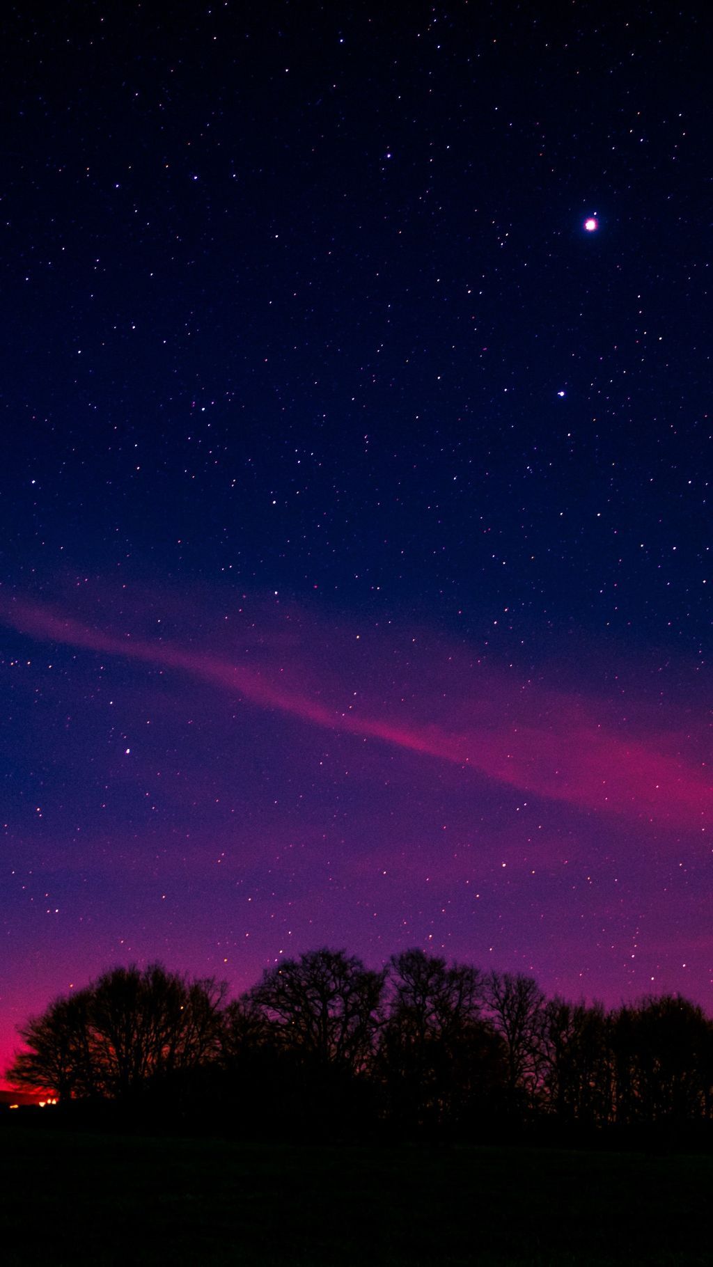 Cielo notturno stellato rosa, 1024x1820 Verticale, Telefono