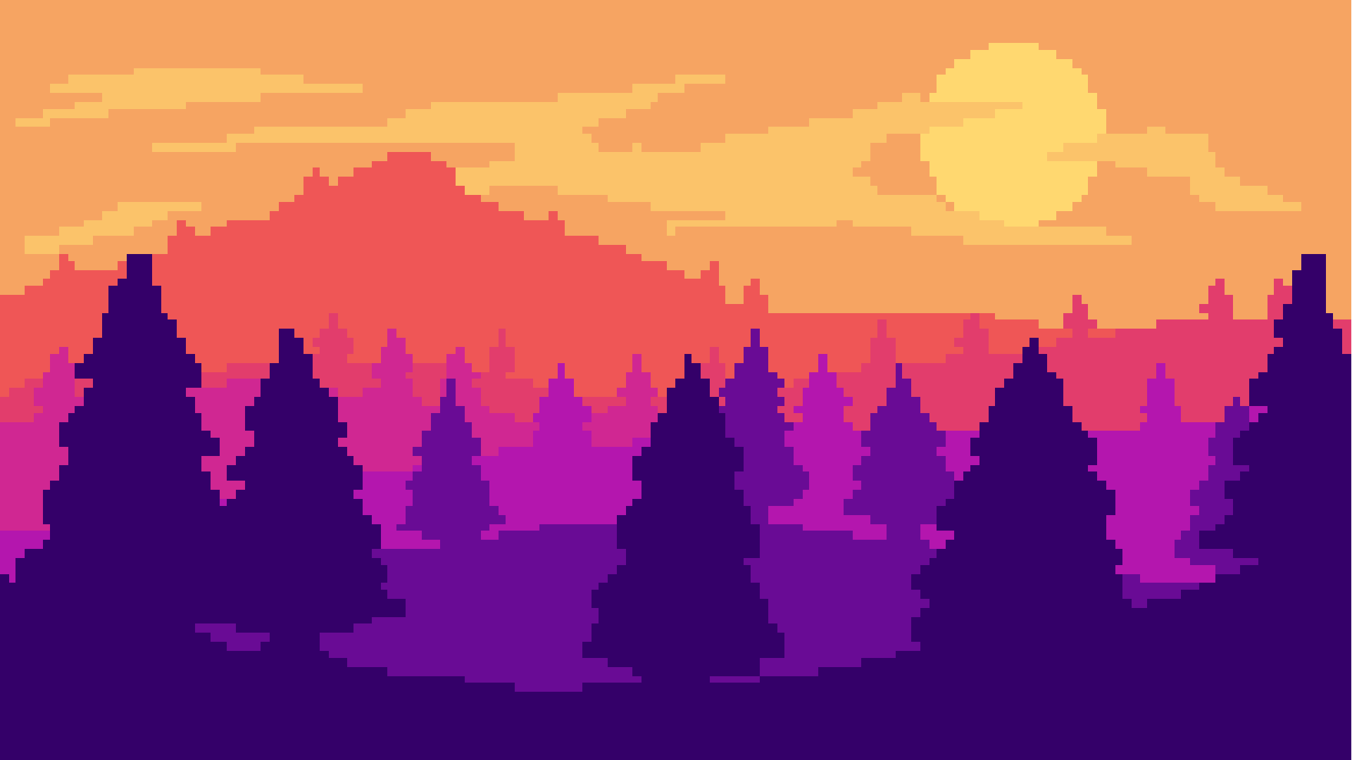 Cielo pixel art tramonto, 1920x1080 1080p, Laptop