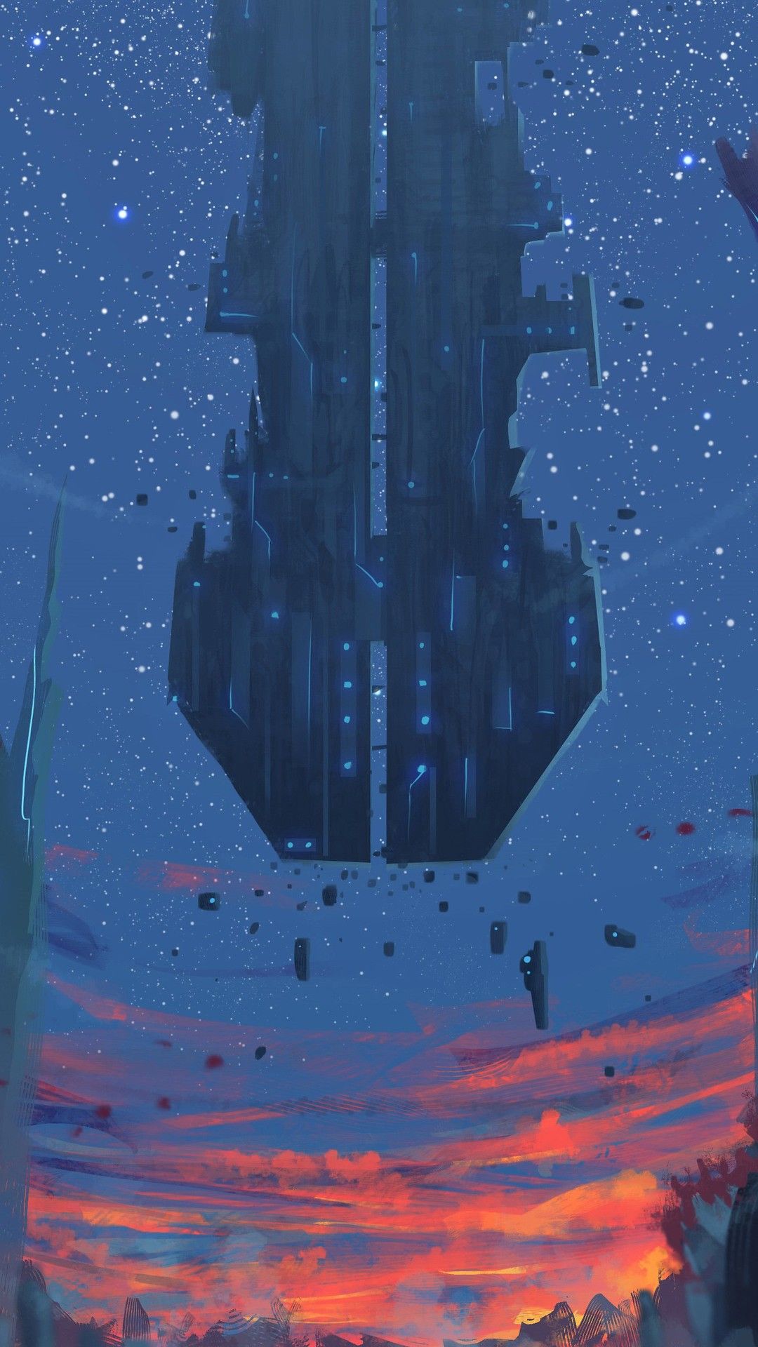 Cielo pixel art notturno città, 1332x850 HD, Desktop