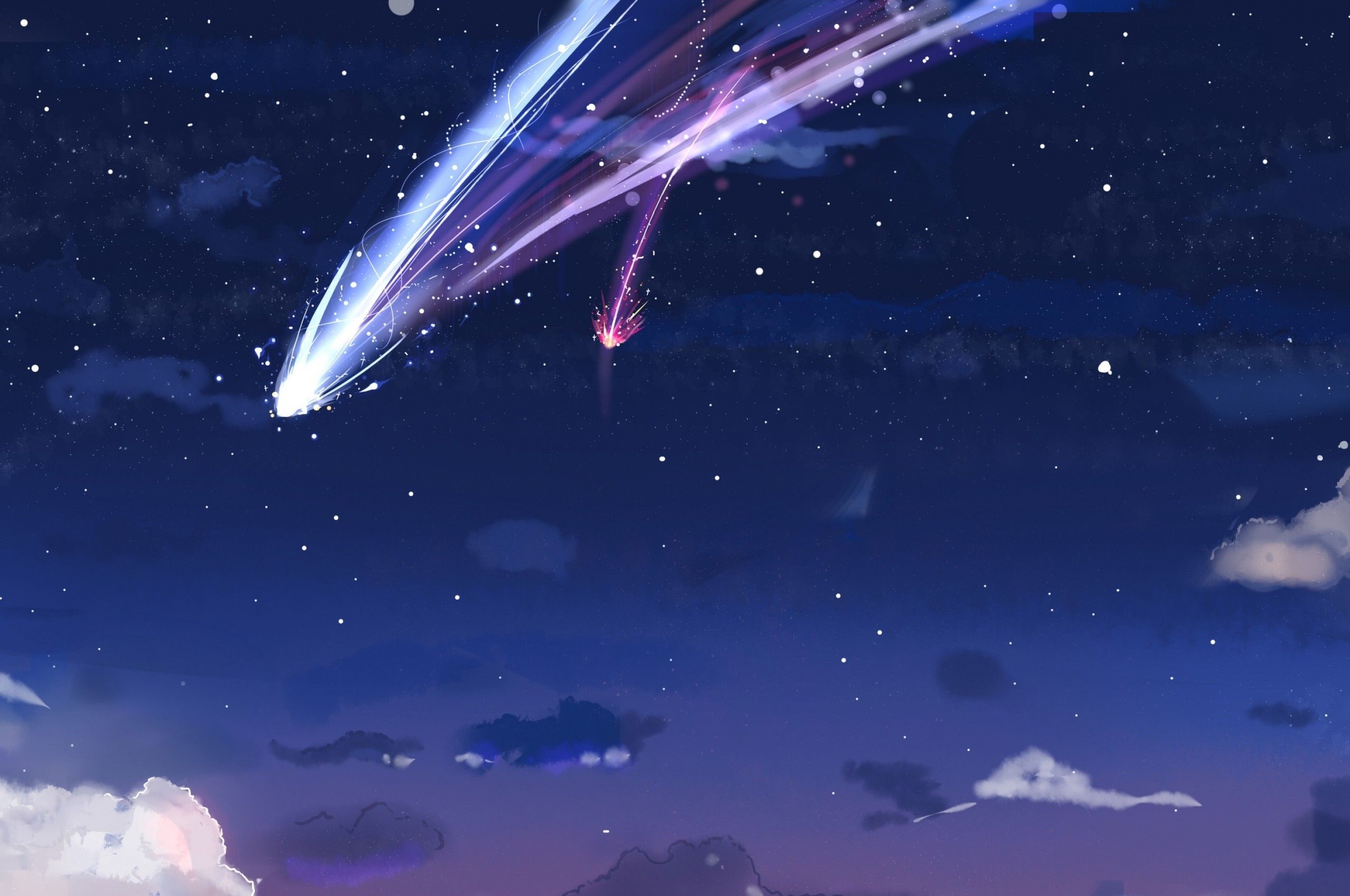 Galassia pixel art nel cielo, 2560x1440 QHD, Laptop