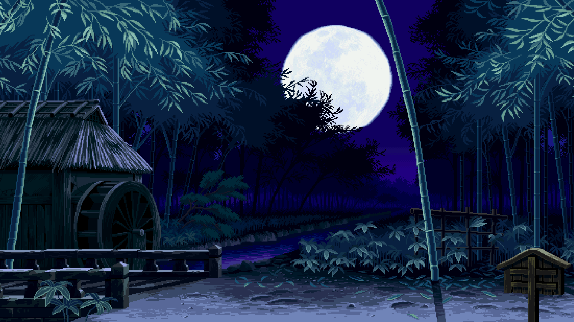 Cielo notturno pixel art luna, 1920x1080 1080p, Laptop