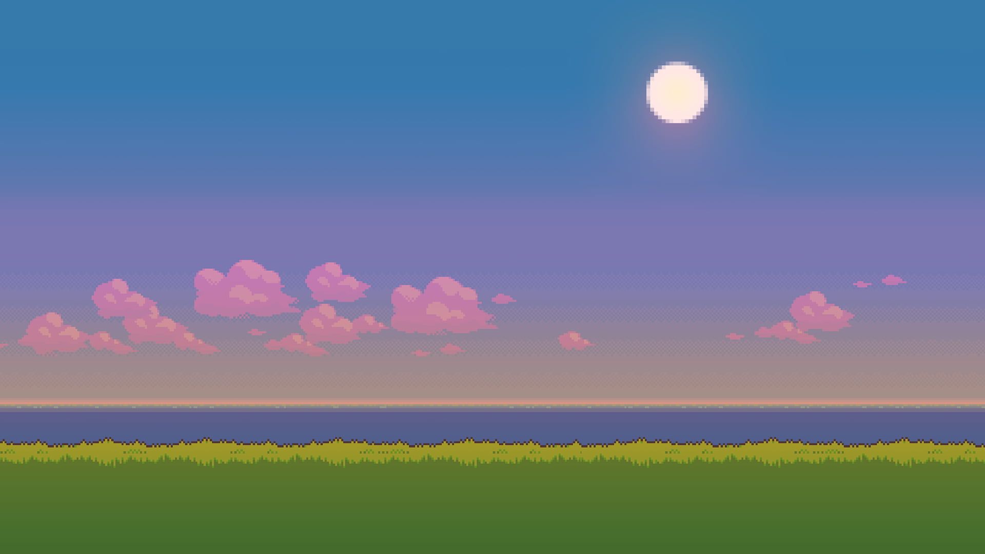 Cielo pixel art con sole, 1920x1080 1080p, Desktop
