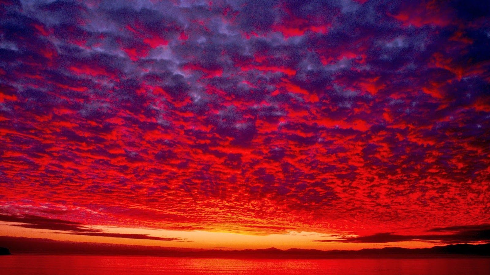 Cielo rosso al tramonto, 1600x900 900p, Laptop