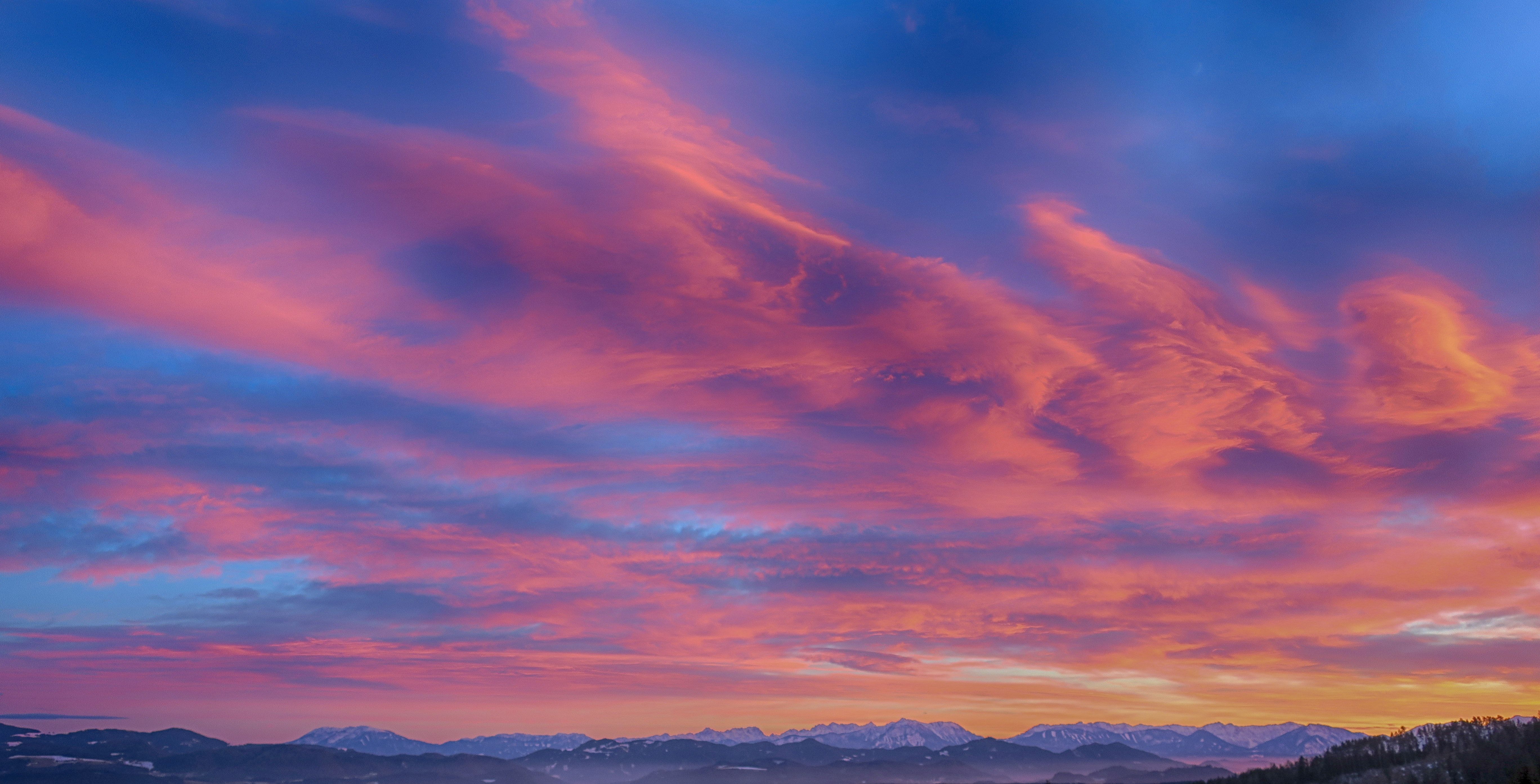 Cielo al tramonto rosa e blu, 5472x2788 4K Ultra HD, Monitor 4K