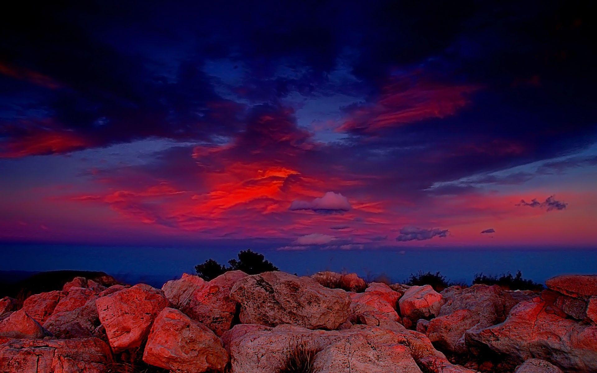 Cielo rosso e blu al tramonto, 1920x1200 WUXGA, Laptop