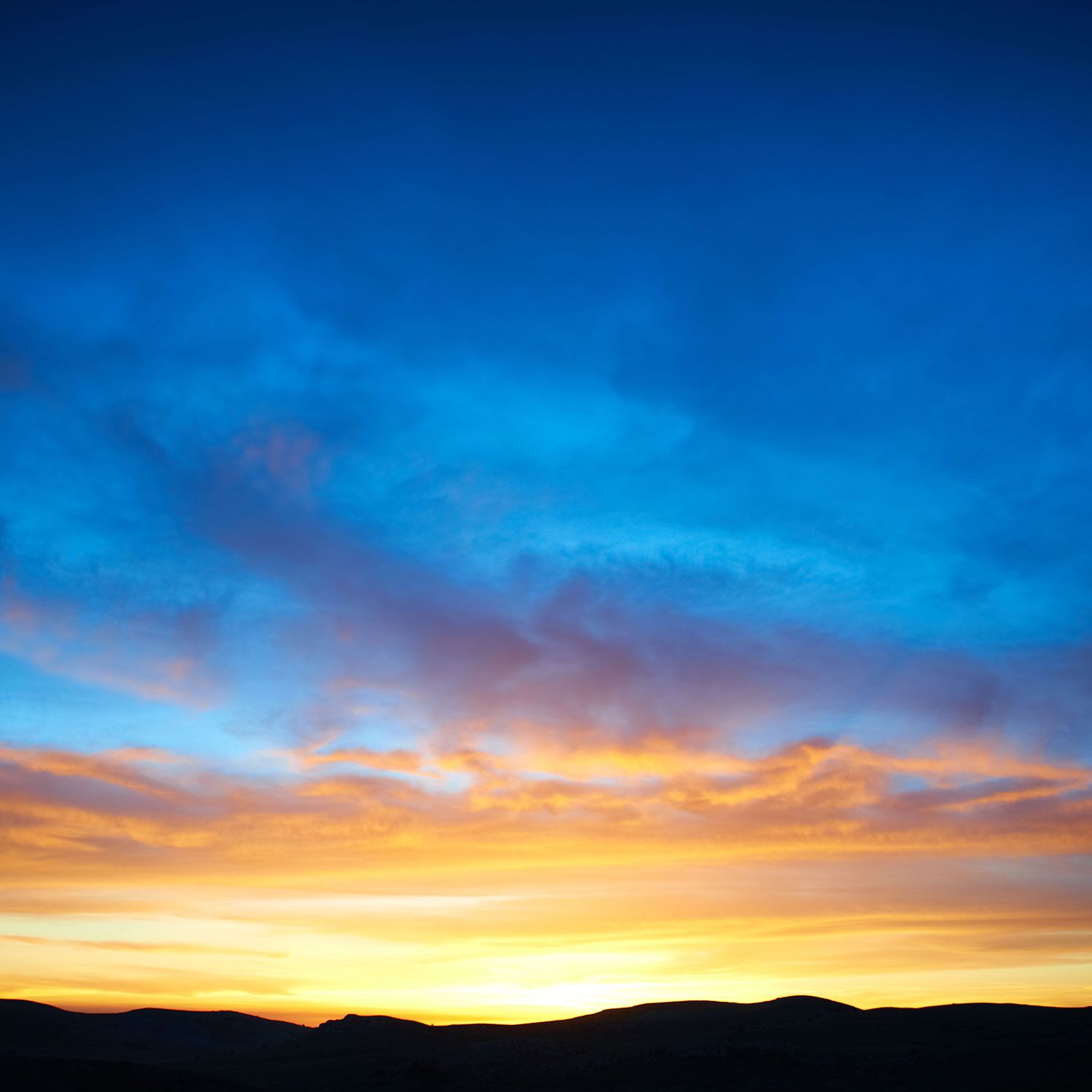 Tramonto cielo blu arancione, 1500x1500 HD, Desktop
