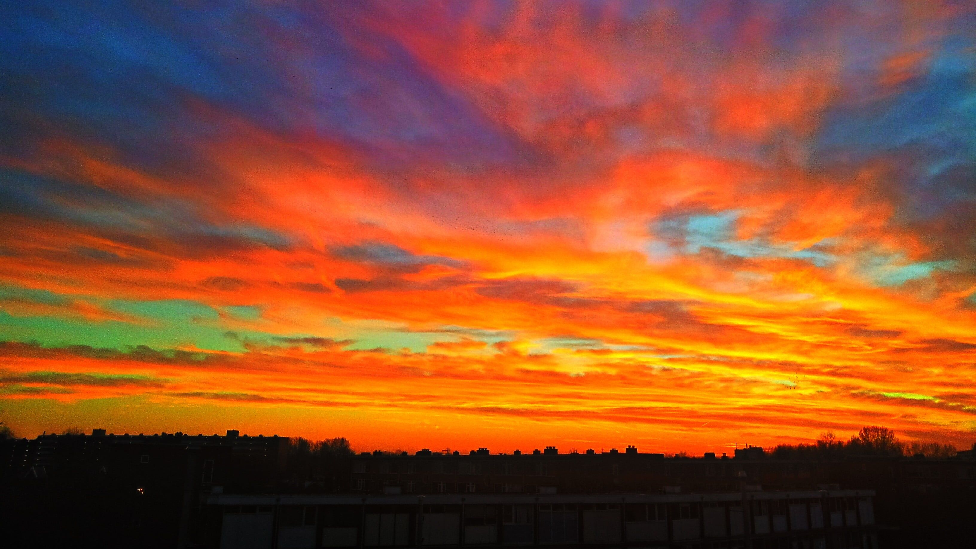 Tramonto rosso e blu, 3264x1836 2K+, Desktop