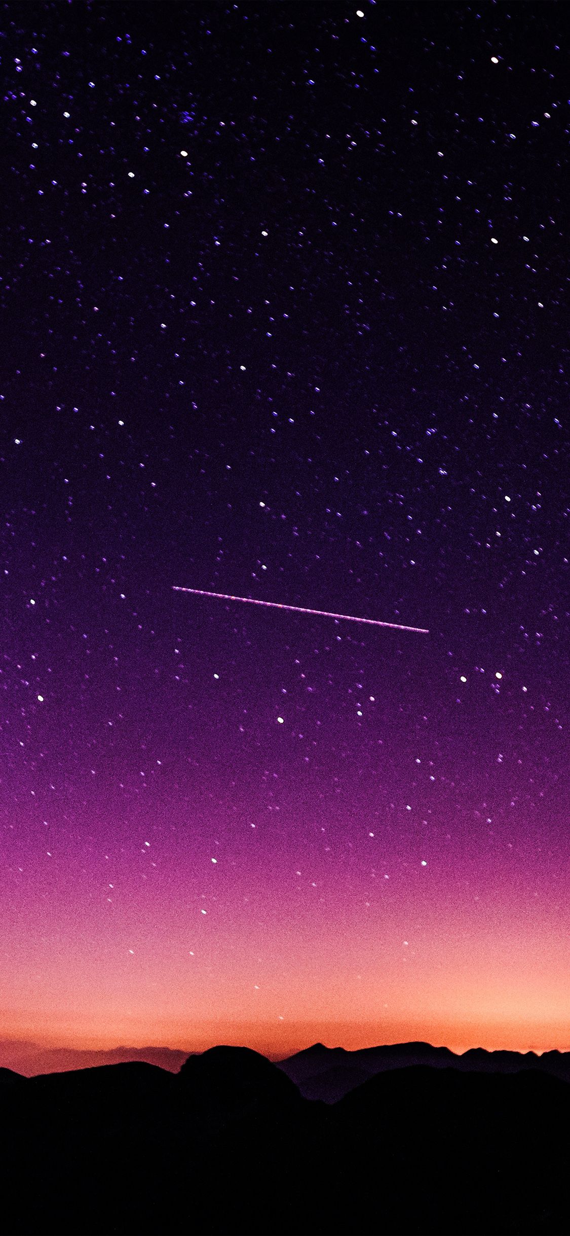 Cielo stellato viola tramonto, 1125x2436 Full HD Verticale, iPhone Pro Max