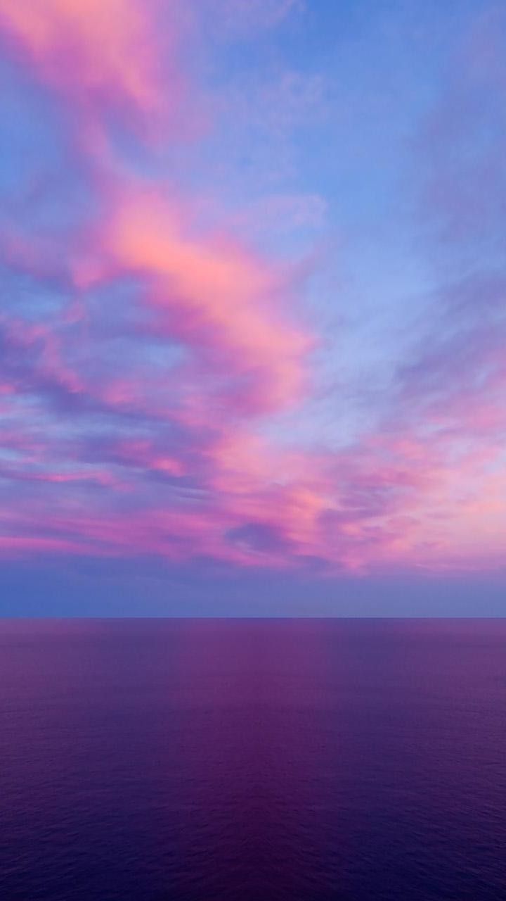 Cielo viola al tramonto sul mare, 720x1280 Full HD Verticale, iPhone Plus