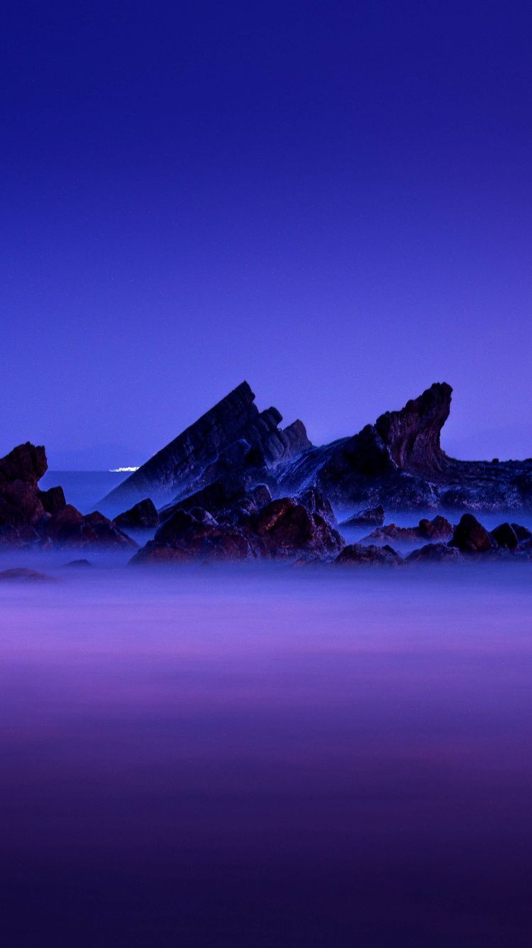 Cielo viola tramonto rocce, 750x1334 Full HD Verticale, iPhone Pro
