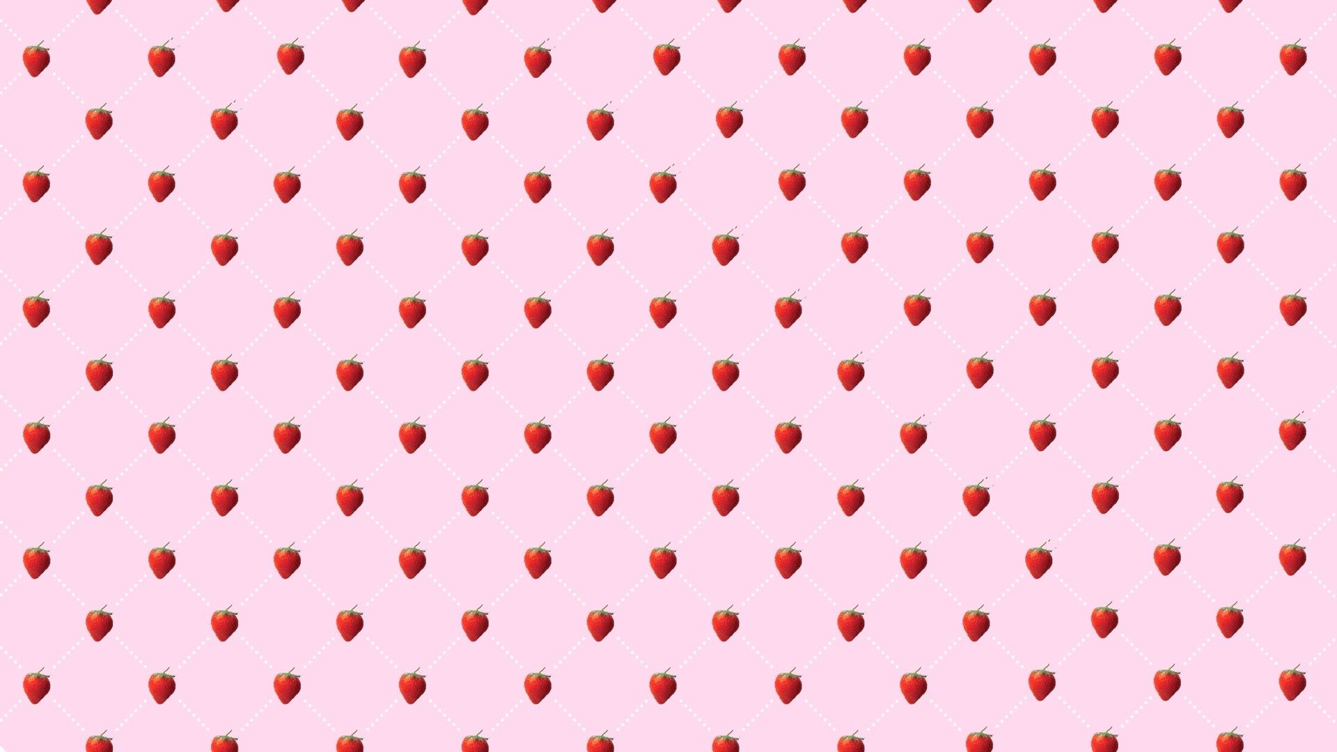 Fragole kawaii su rosa, 1920x1080 Full HD 1080p, PC