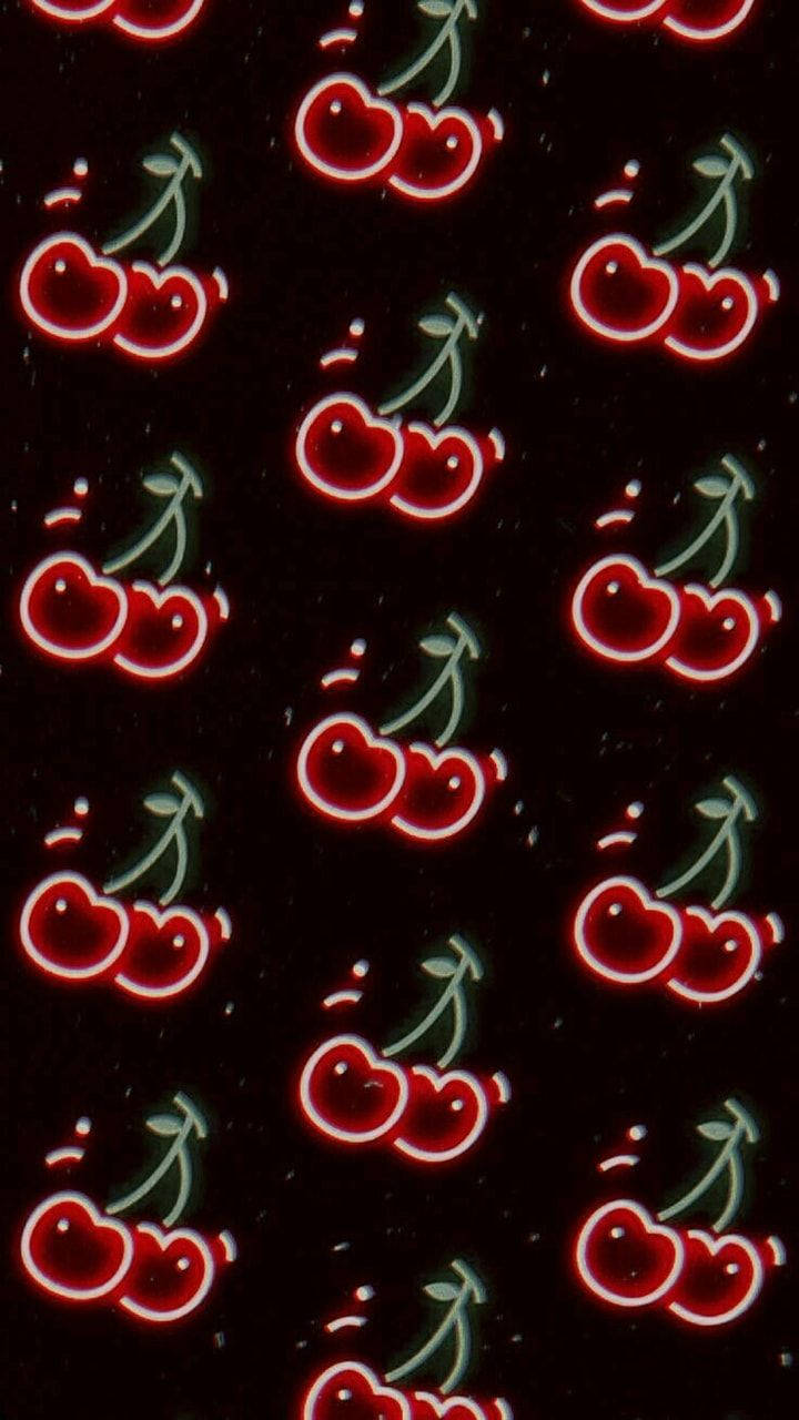 Ciliegie neon rosse pattern, 720x1280 Verticale, Telefono