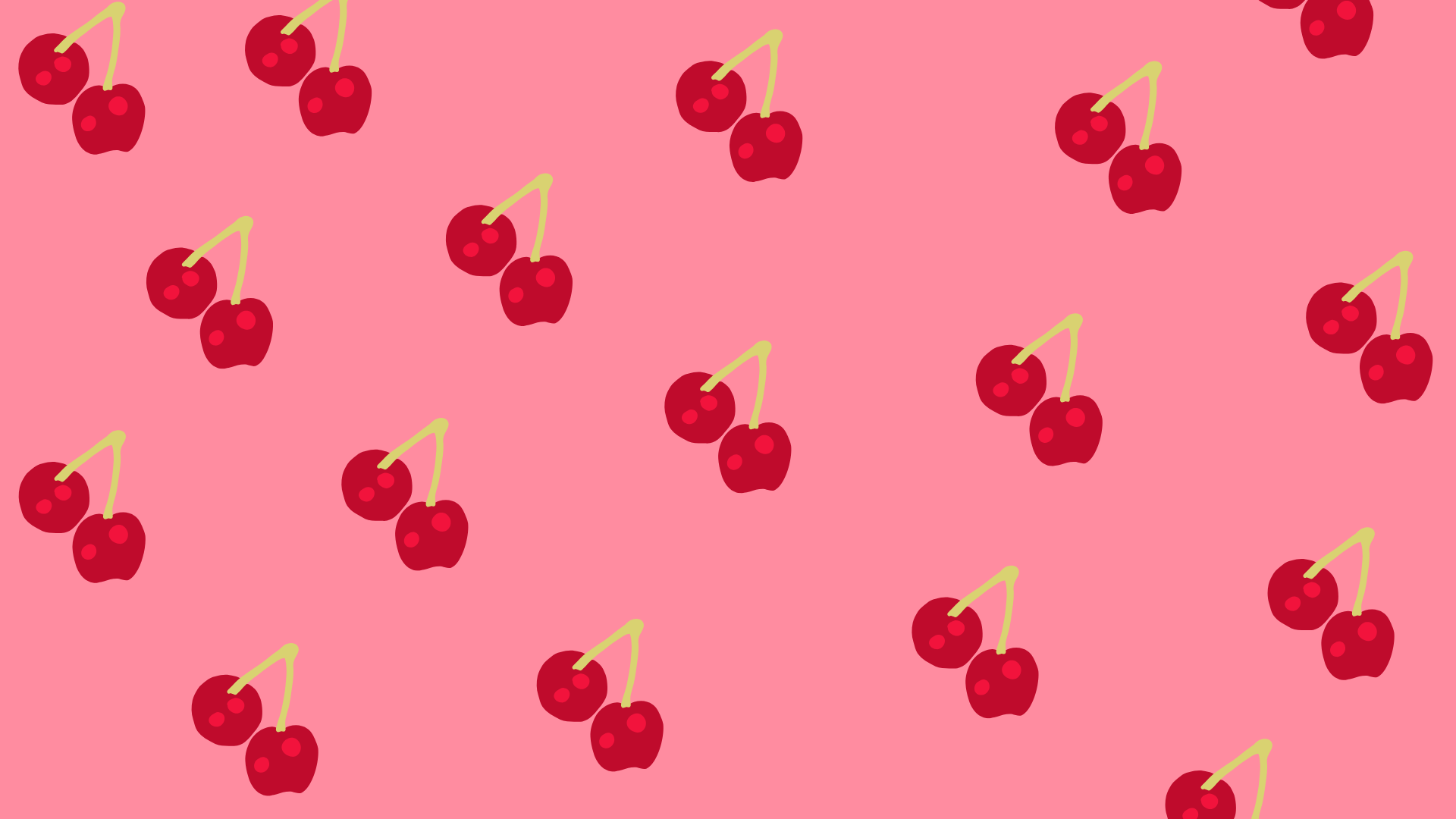 Pattern ciliegie rosse sfondo rosa, 1920x1080 Full HD, Desktop