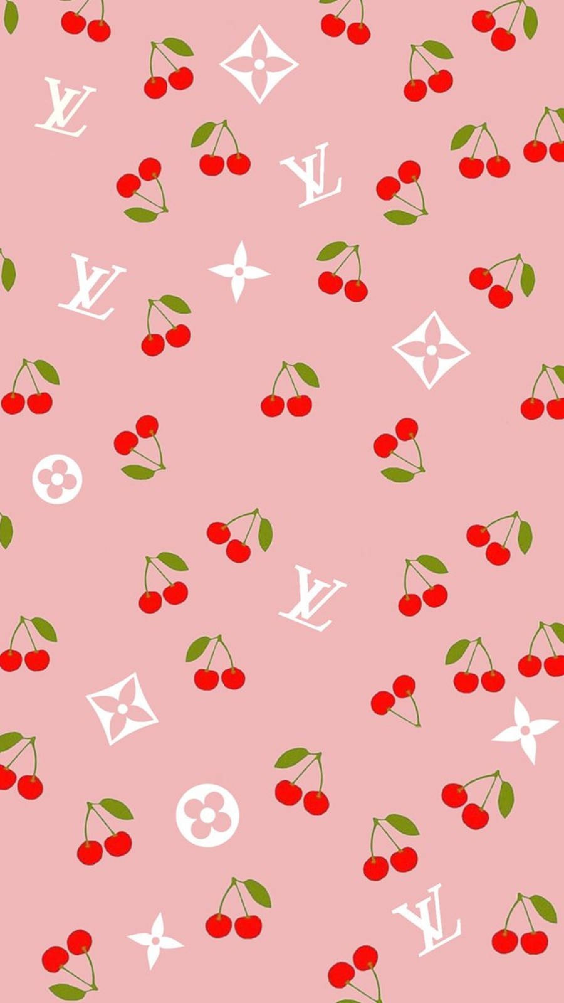 Ciliegie e logo LV rosa, 1800x3198 Full HD Verticale, Smartphone