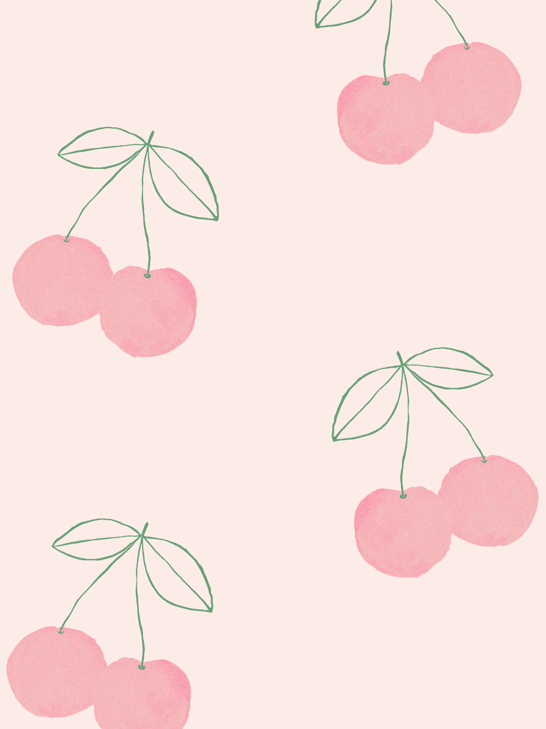 Ciliegie rosa pastello disegnate, 1065x1420 Verticale, Mobile