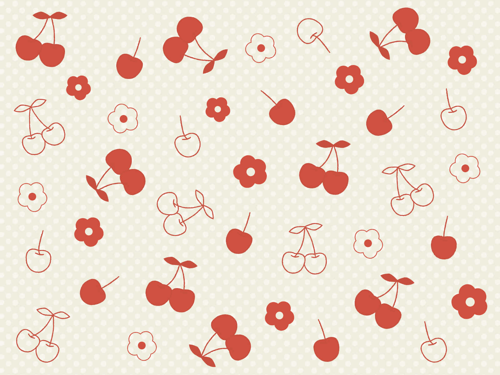 Ciliegie e fiori pattern rosso, 1600x1200 900p, Desktop