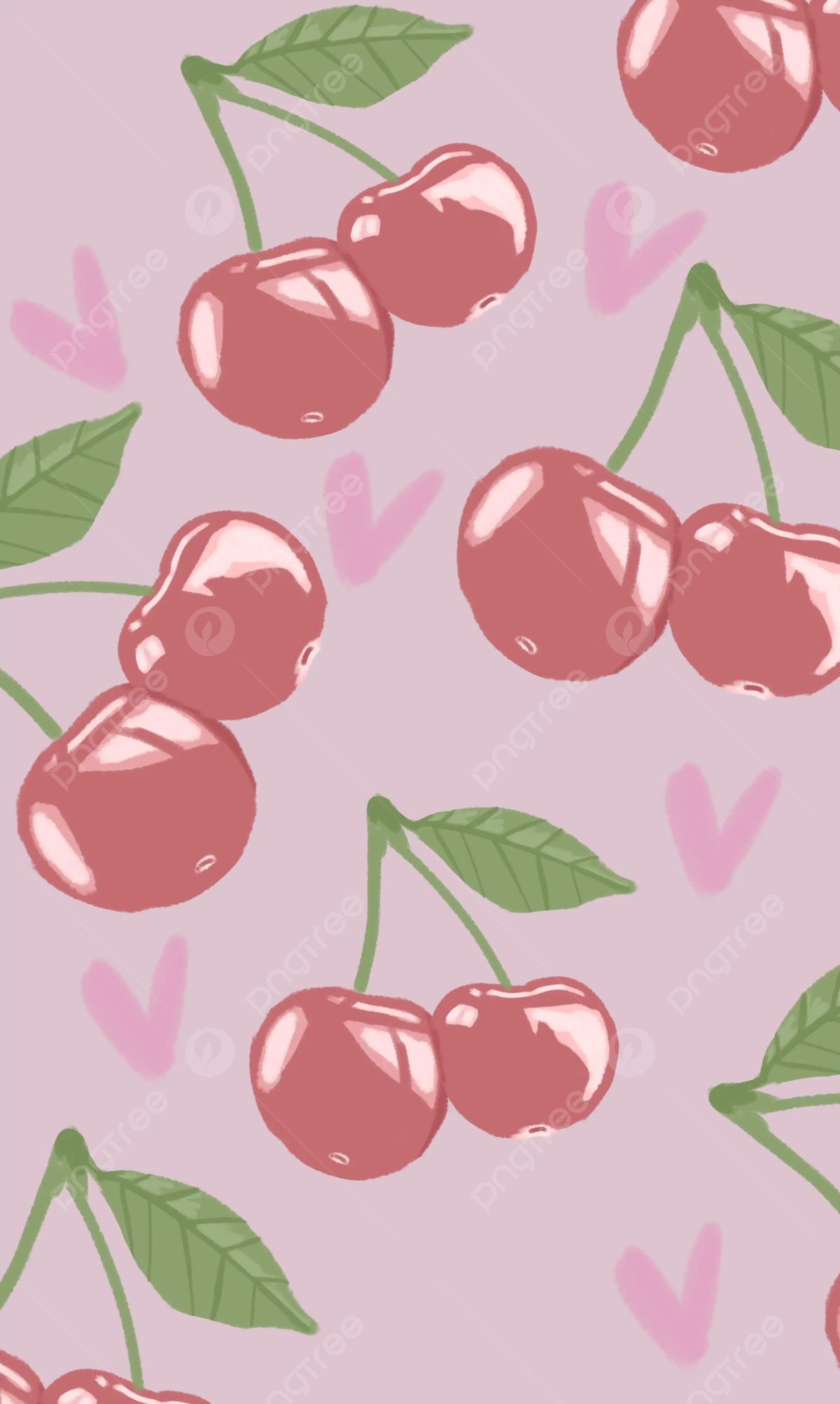 Ciliegie pattern rosa, 1200x2005 Full HD Verticale, Smartphone