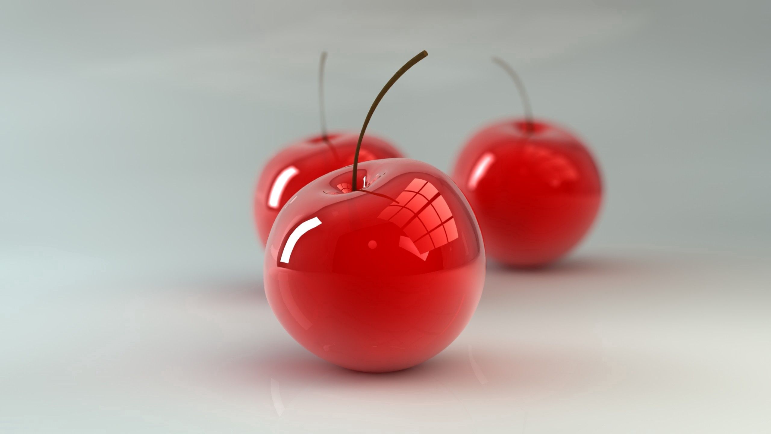 Ciliegie rosse rendering 3D, 2560x1440 2K QHD, PC