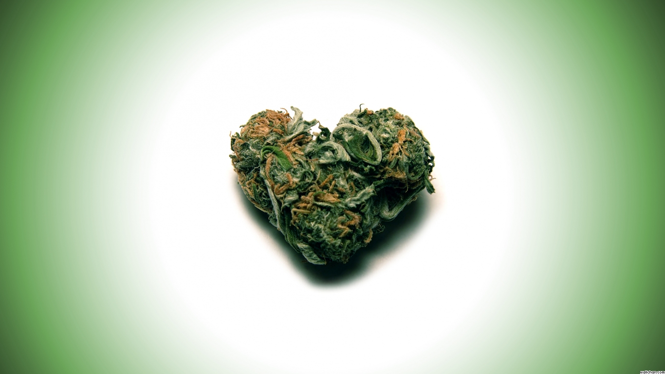 Cima di marijuana a forma di cuore, 1366x768 HD, Desktop