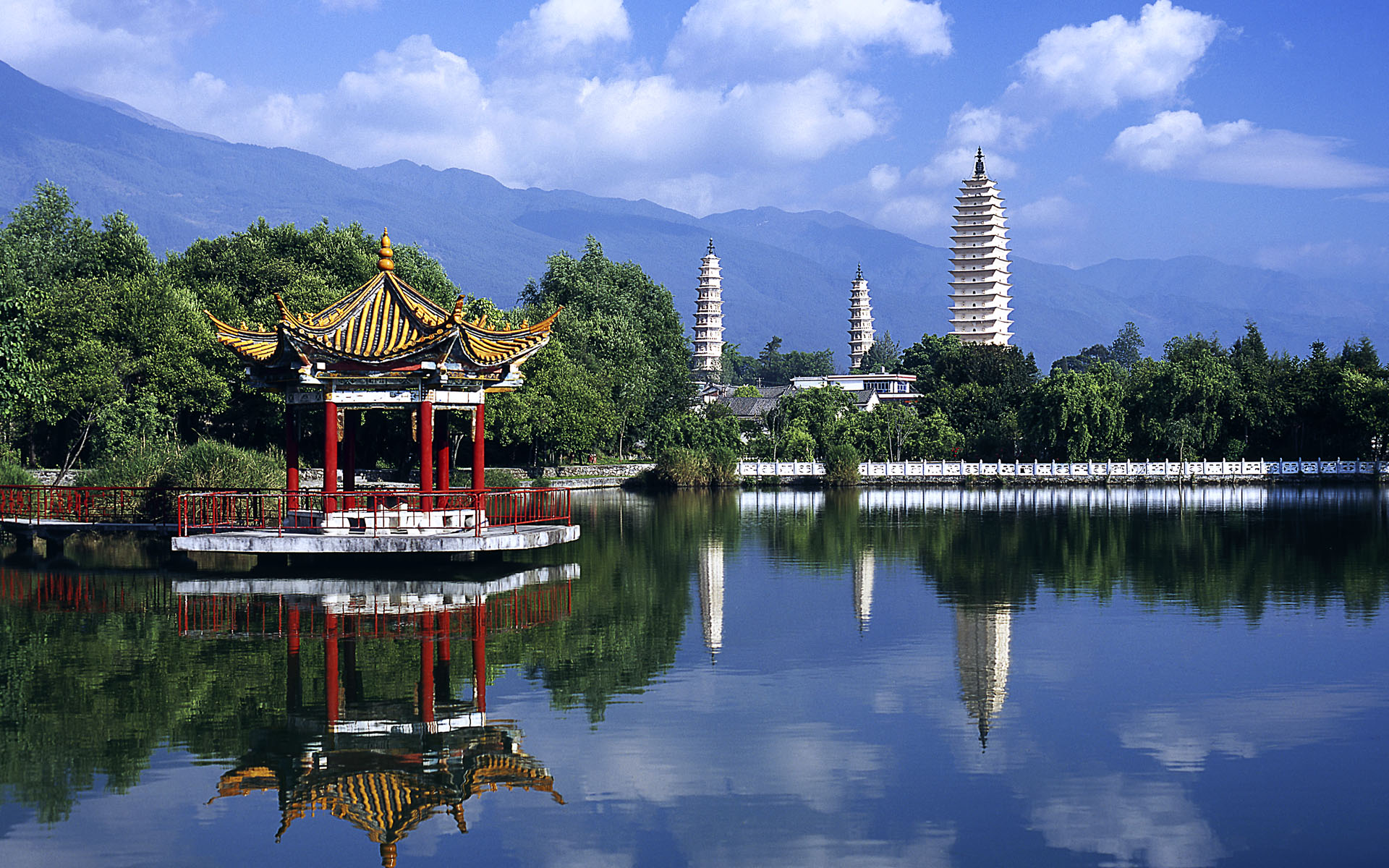 Padiglione e pagode Dali Cina, 1920x1200 Full HD+, PC