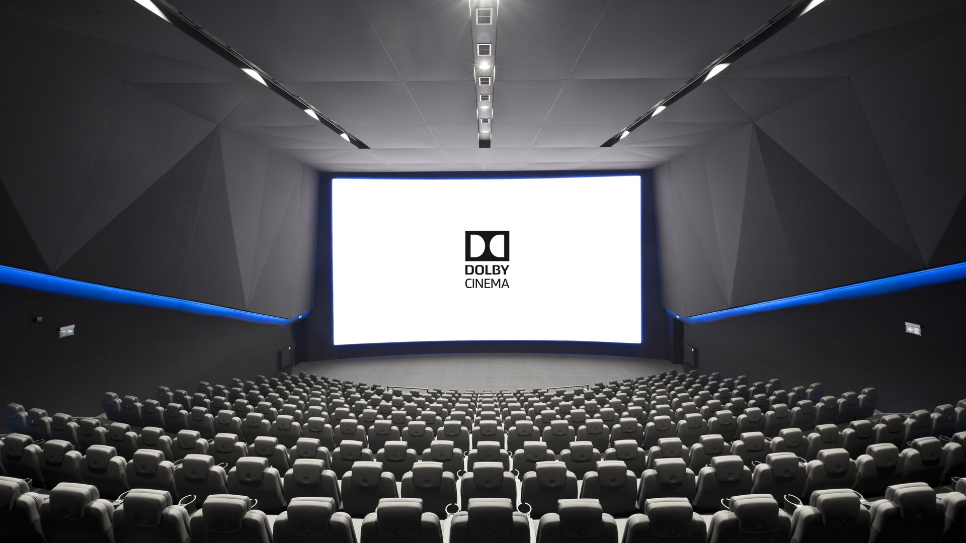 Sala cinema Dolby, schermo bianco, 1920x1080 1080p, PC