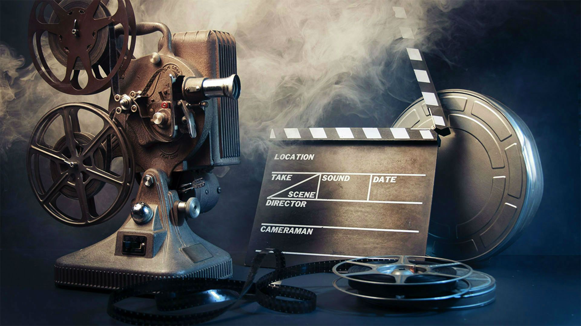 Proiettore vintage e ciak cinema, 1920x1080 1080p, Laptop