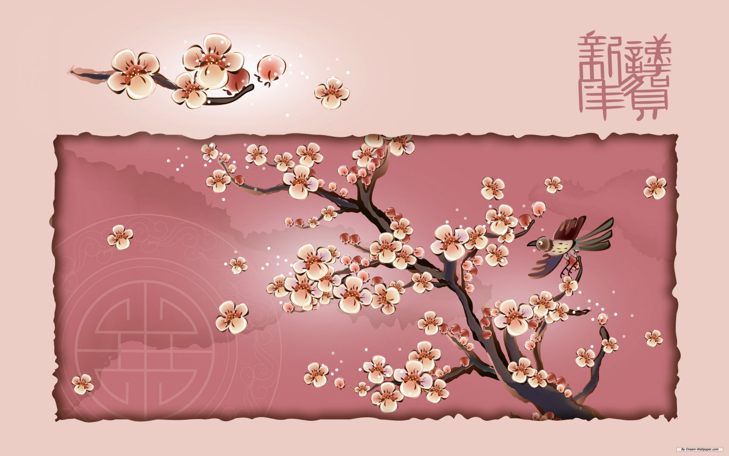 Rami fiori pesco uccello rosa, 2560x1600 WQXGA, MacBook Pro