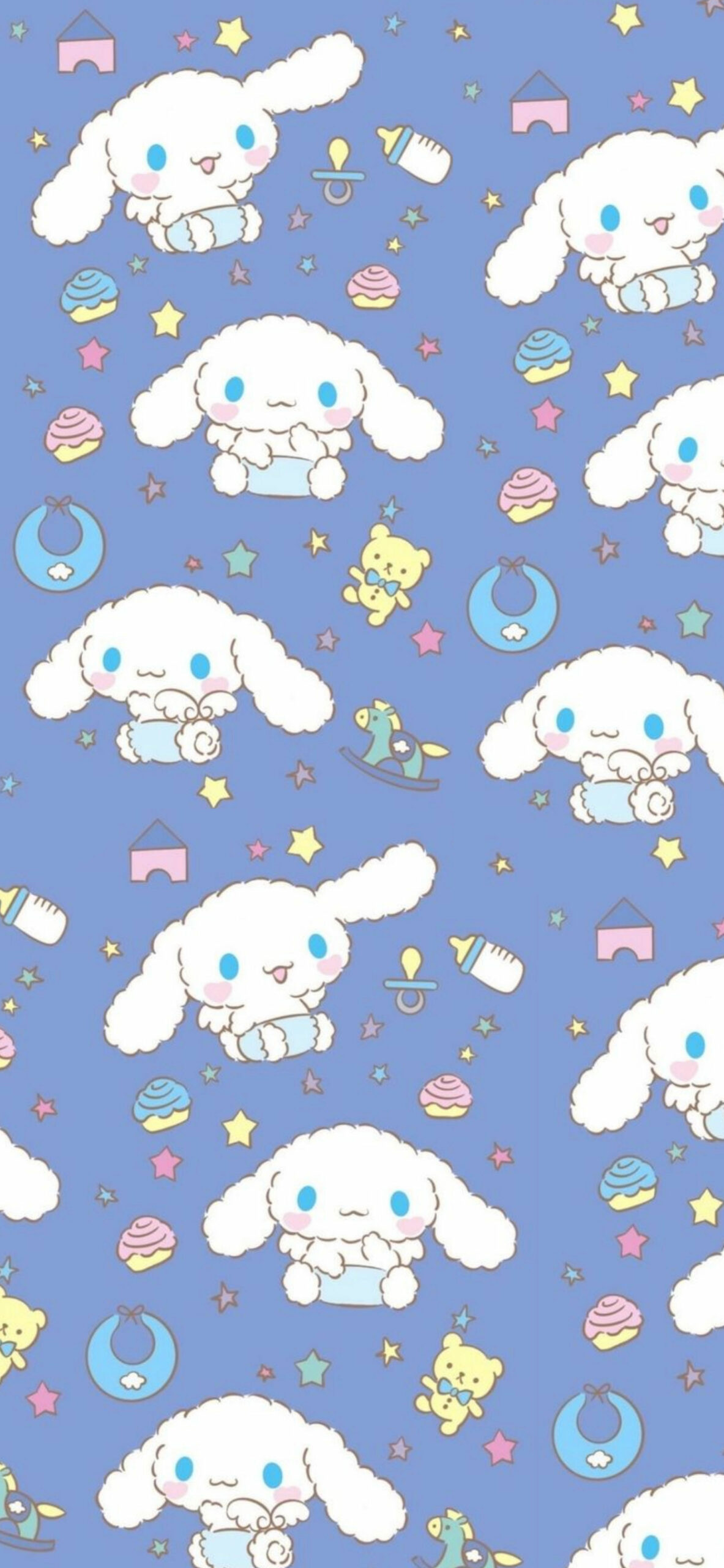 Cinnamoroll pattern blu Sanrio, personaggi kawaii giapponesi, 1183x2560 Verticale, Mobile