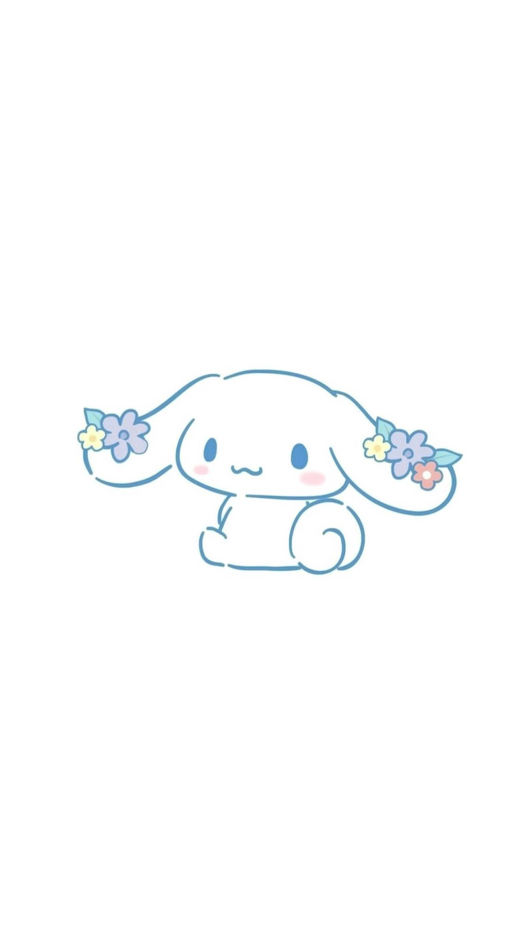Cinnamoroll con fiori pastello, 1080x1920 Verticale, Mobile