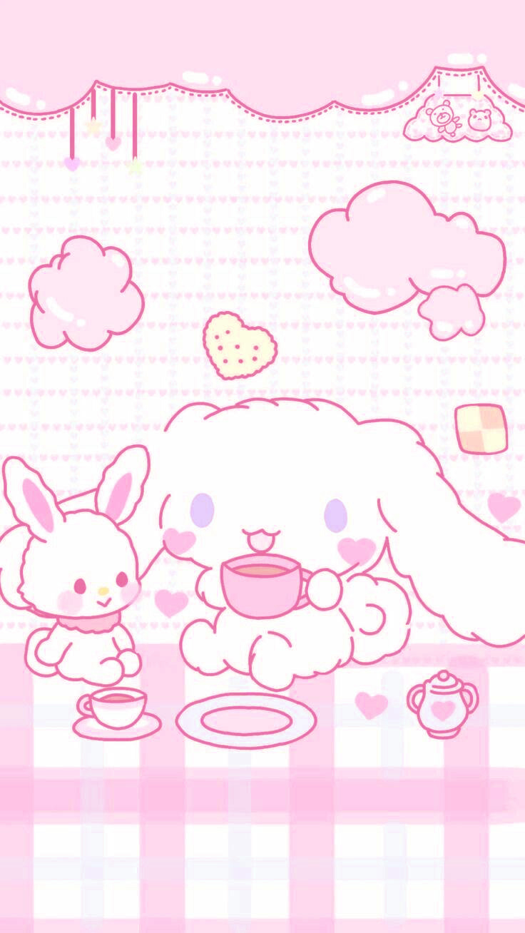 Cinnamoroll con coniglietto rosa, 736x1308 Full HD Verticale, iPhone