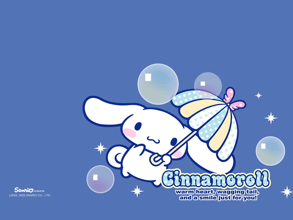Cinnamoroll con ombrello, bolle, 1024x768 HD, iMac