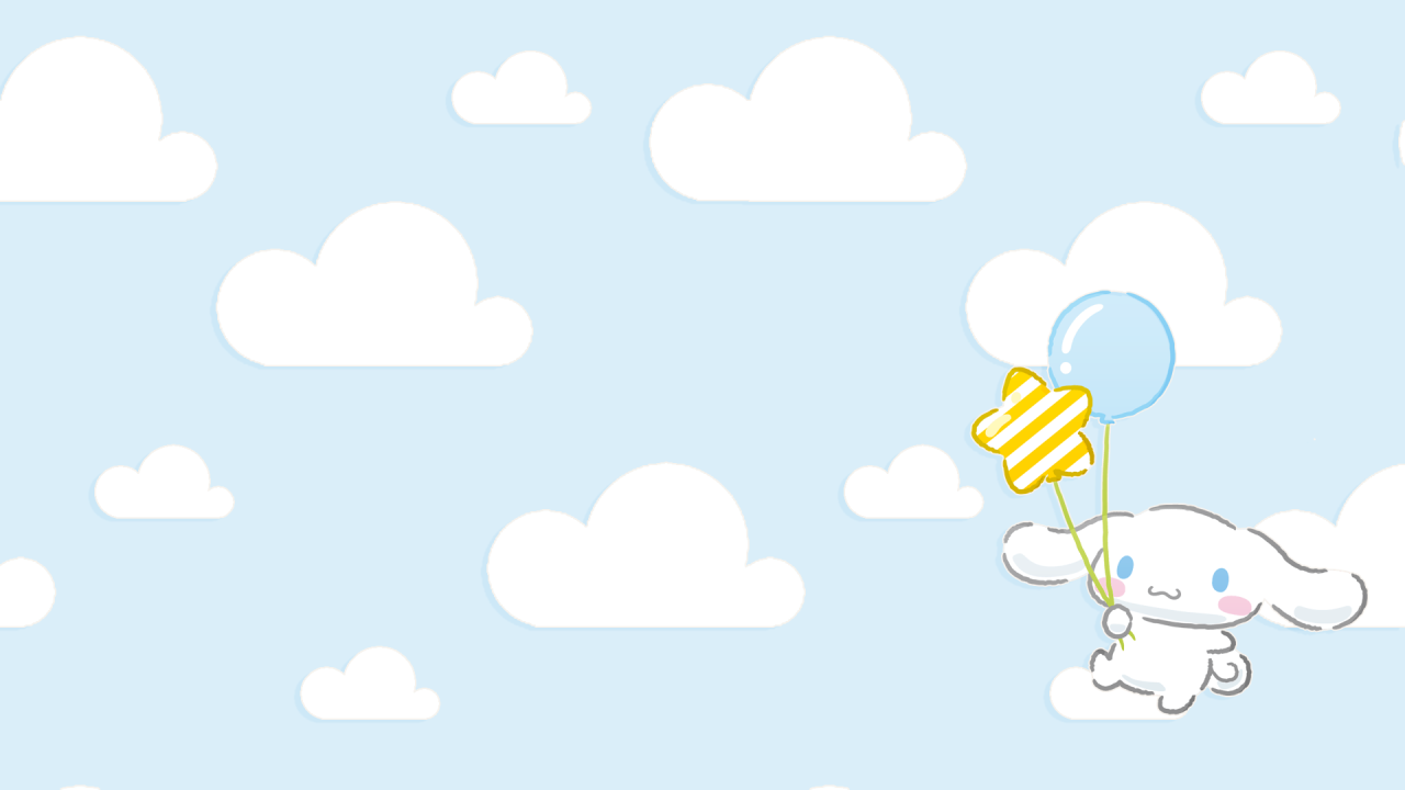 Cinnamoroll con palloncini tra nuvole, 1280x720 720p, PC