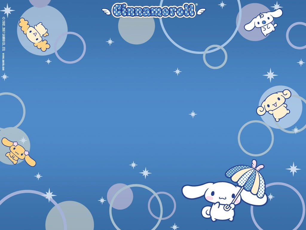 Cinnamoroll sfondo blu, 1024x768 HD, Desktop