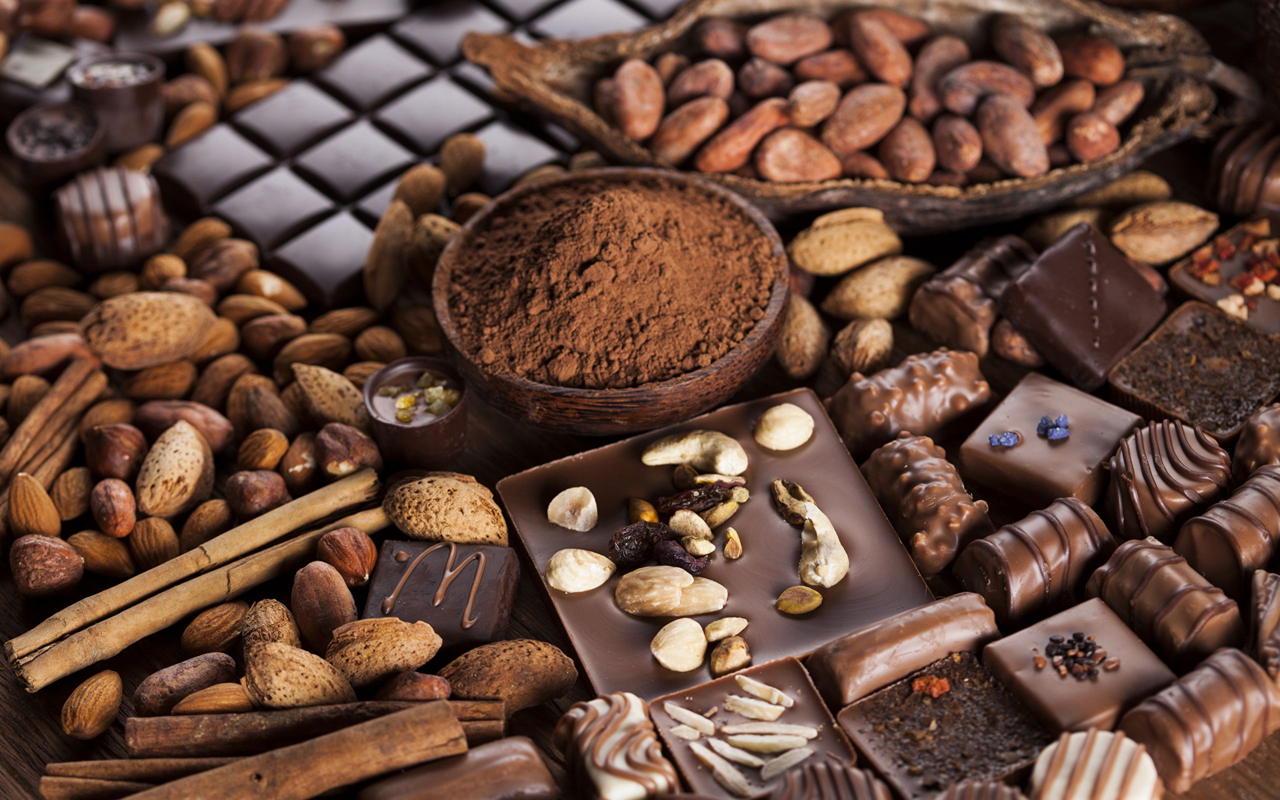 Cioccolato, cacao e frutta secca, 2560x1600 2K+, Laptop