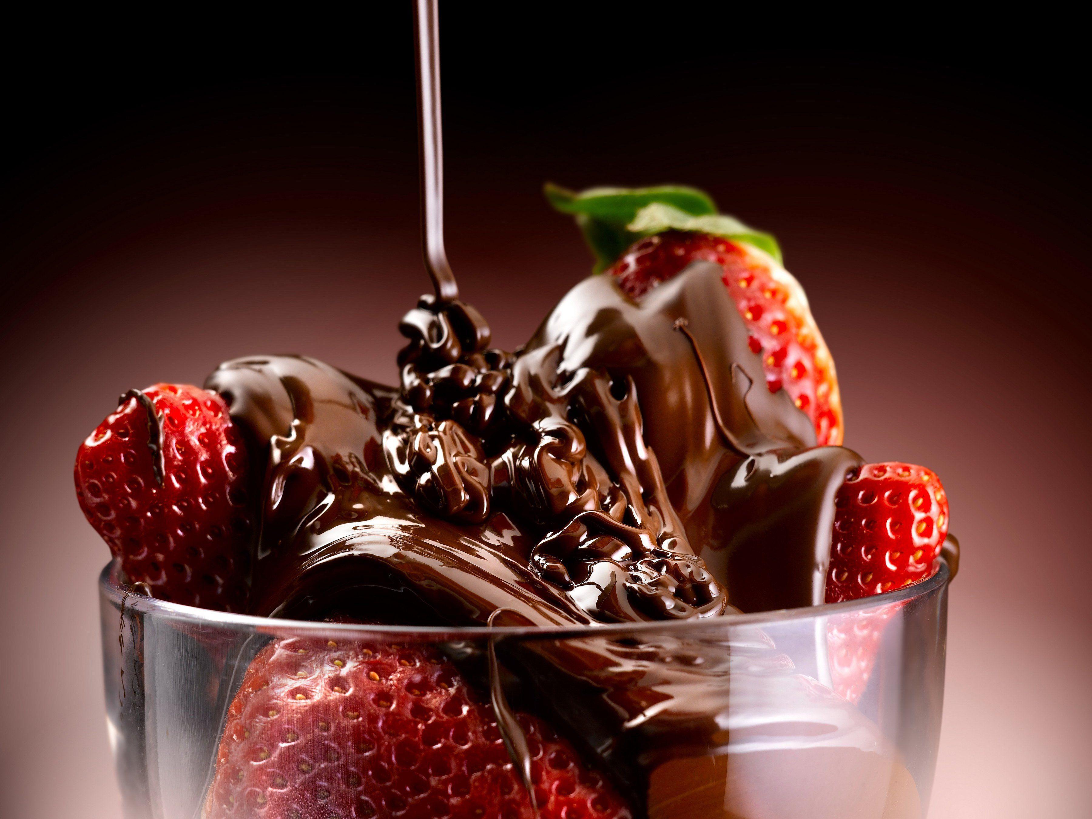 Fragole con cioccolato fuso, 3600x2700 WQXGA, Desktop
