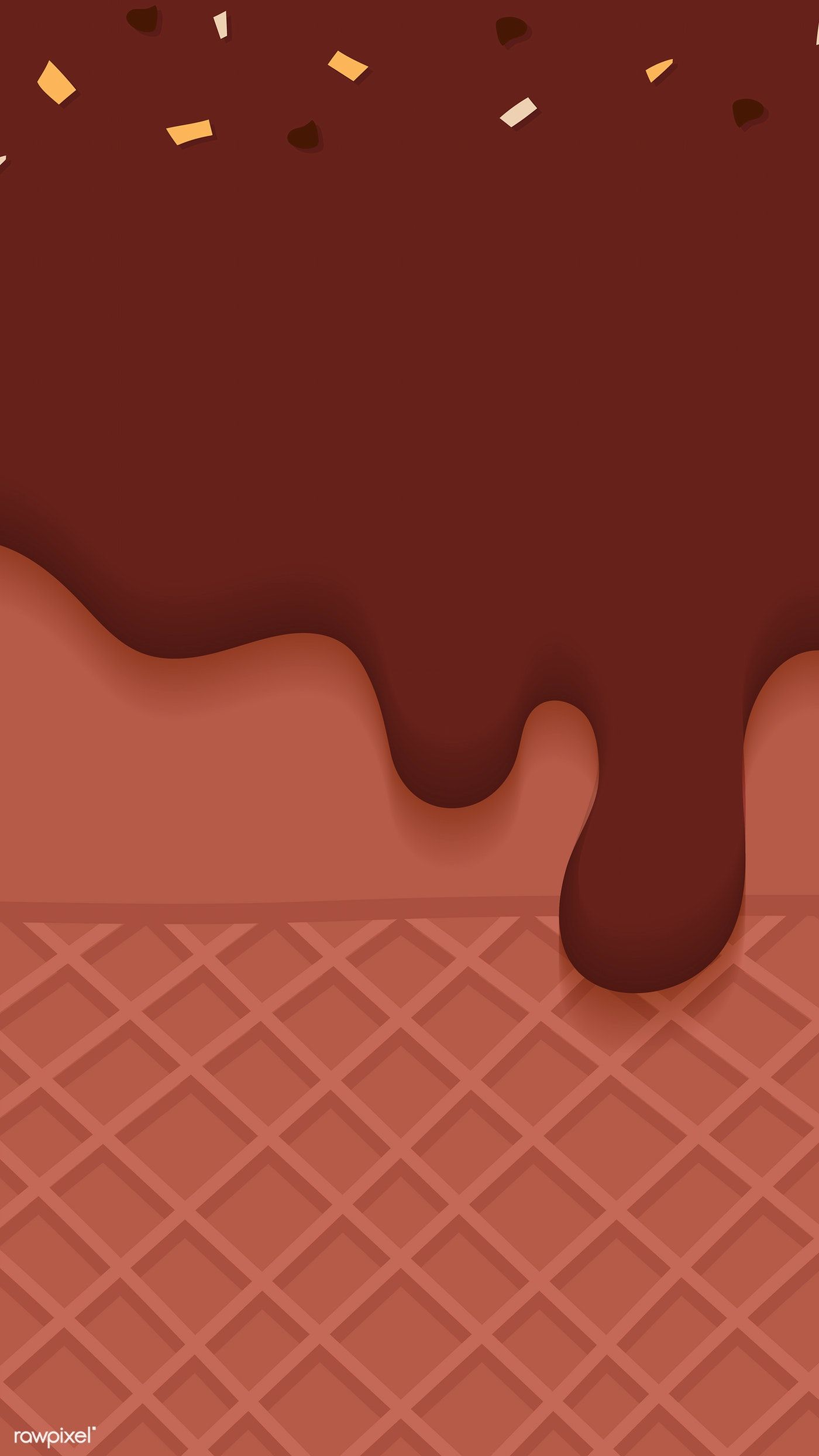 Cioccolato che cola su waffle, 1400x2488 Verticale, Telefono