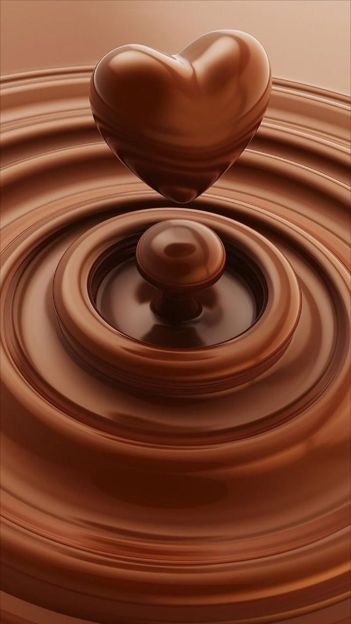 Cuore di cioccolato su vortice, 720x1280 Verticale, Telefono