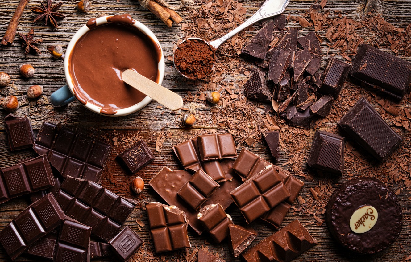Cioccolato fondente e nocciole, 1332x850 720p, Laptop