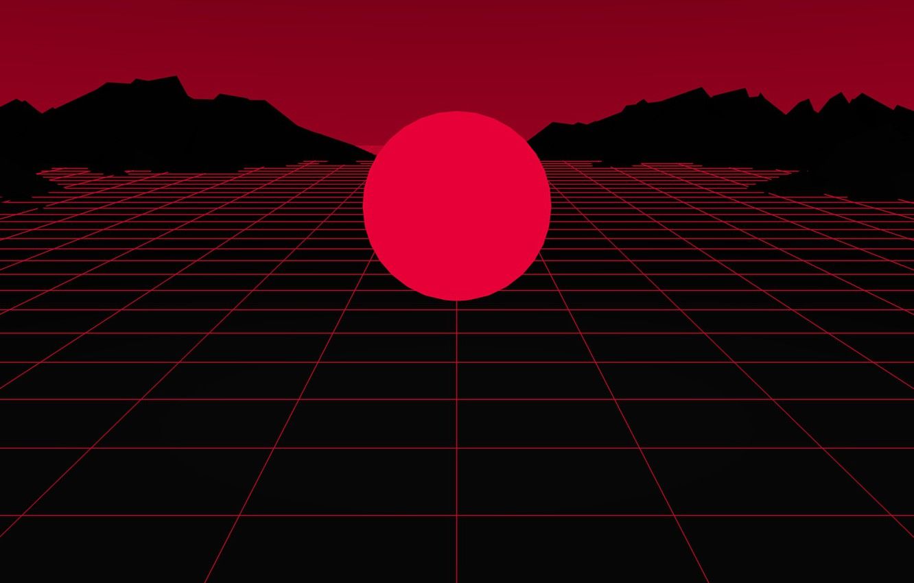Sole rosso griglia neon, 1332x850 720p, Laptop