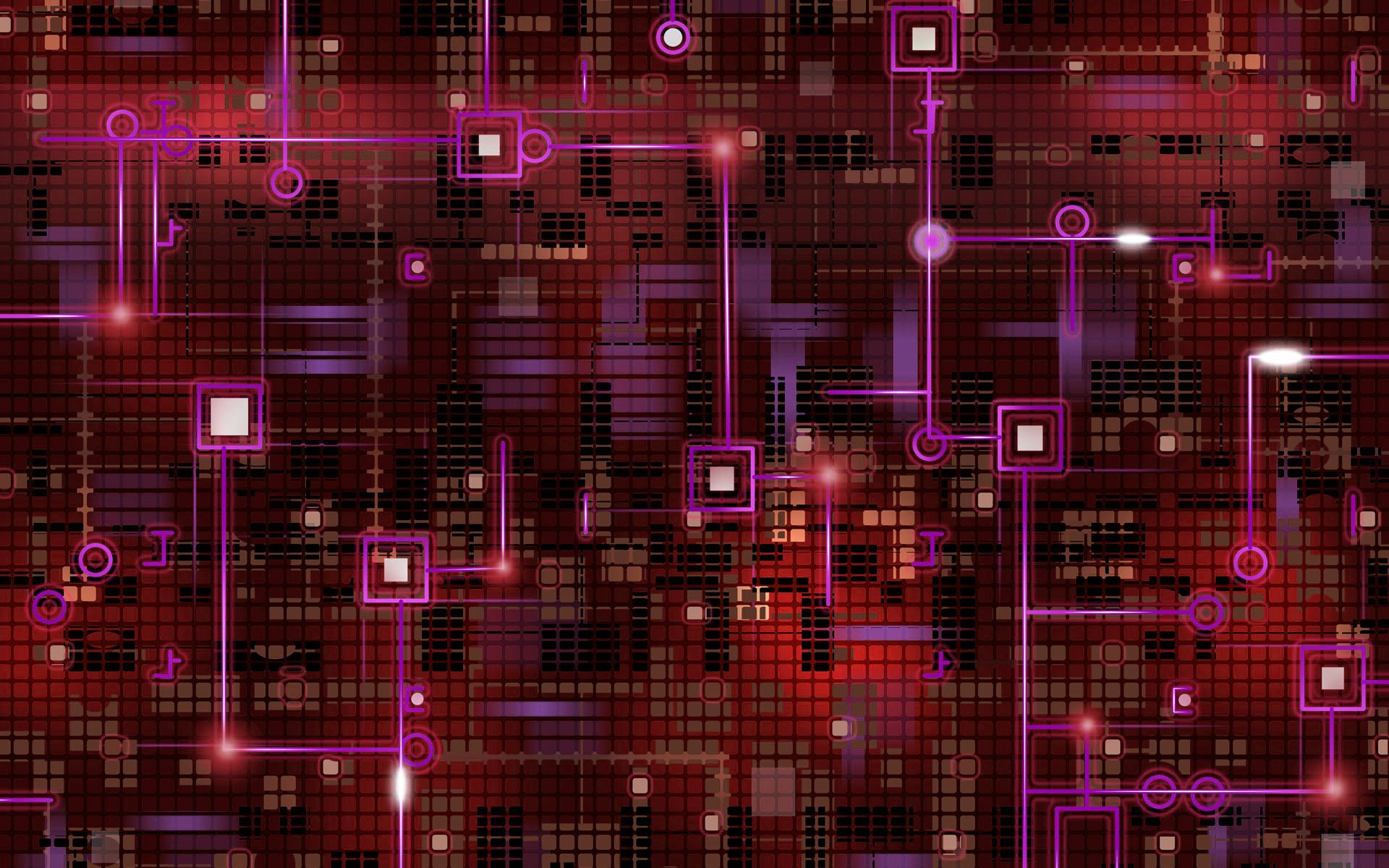 Circuito elettronico rosso astratto, 1920x1200 Full HD+, Desktop