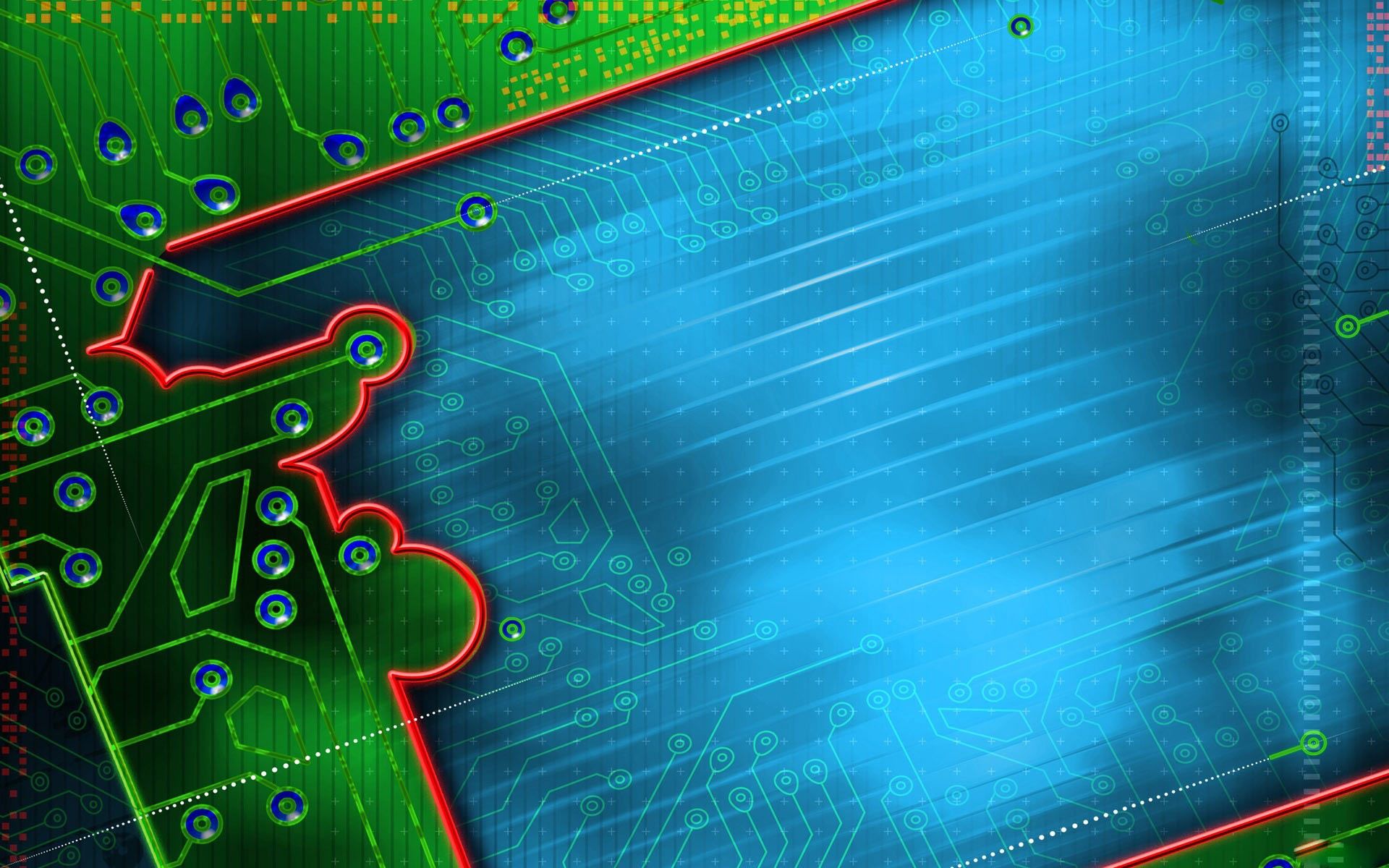 Cervello circuito elettronico blu, 2560x1600 2K+, Desktop