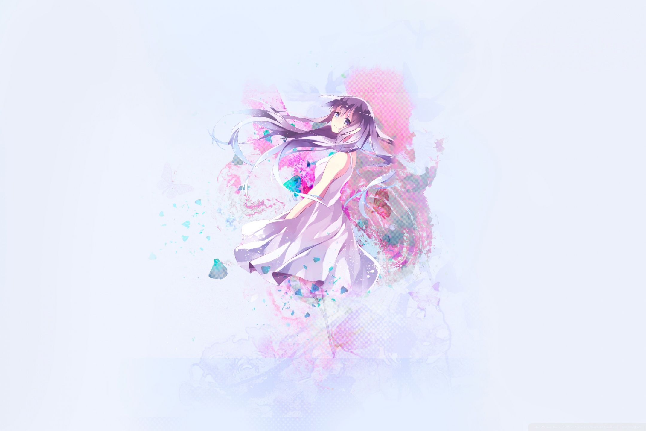 Ragazza anime pastello acquerello, 2160x1440 2K, Desktop