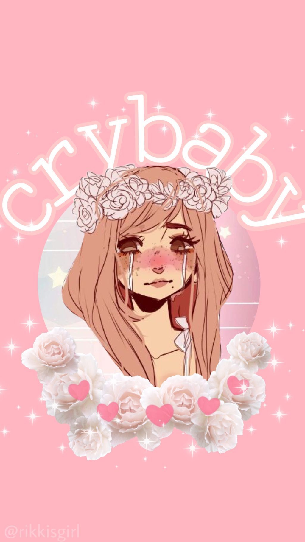 Ragazza anime crybaby rosa, 1024x1820 Verticale, Telefono