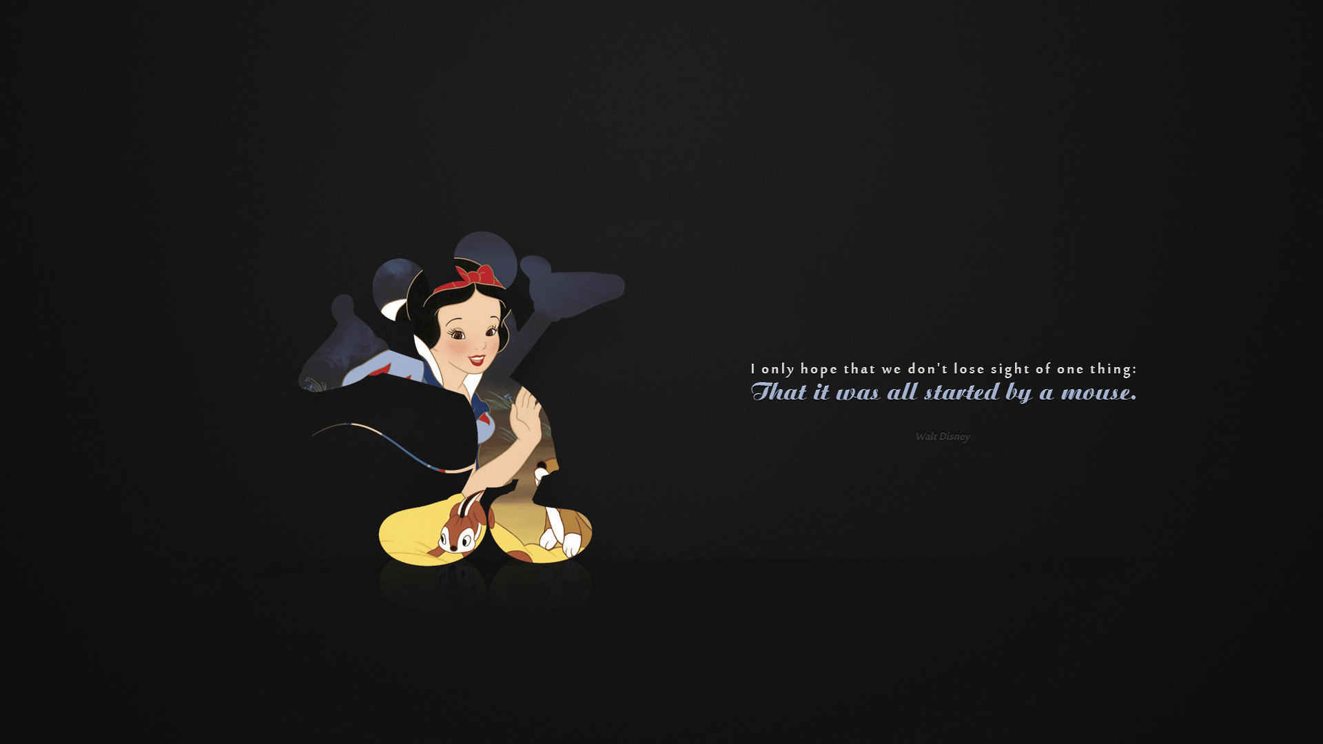 Biancaneve silhouette citazione Disney, 1920x1080 Full HD, Desktop