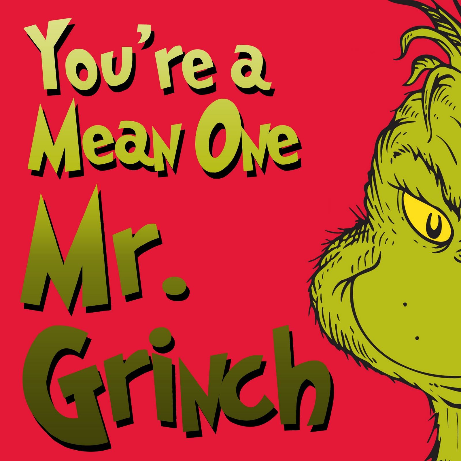 Citazione Grinch sfondo rosso, 1600x1600 HD Ready, Desktop