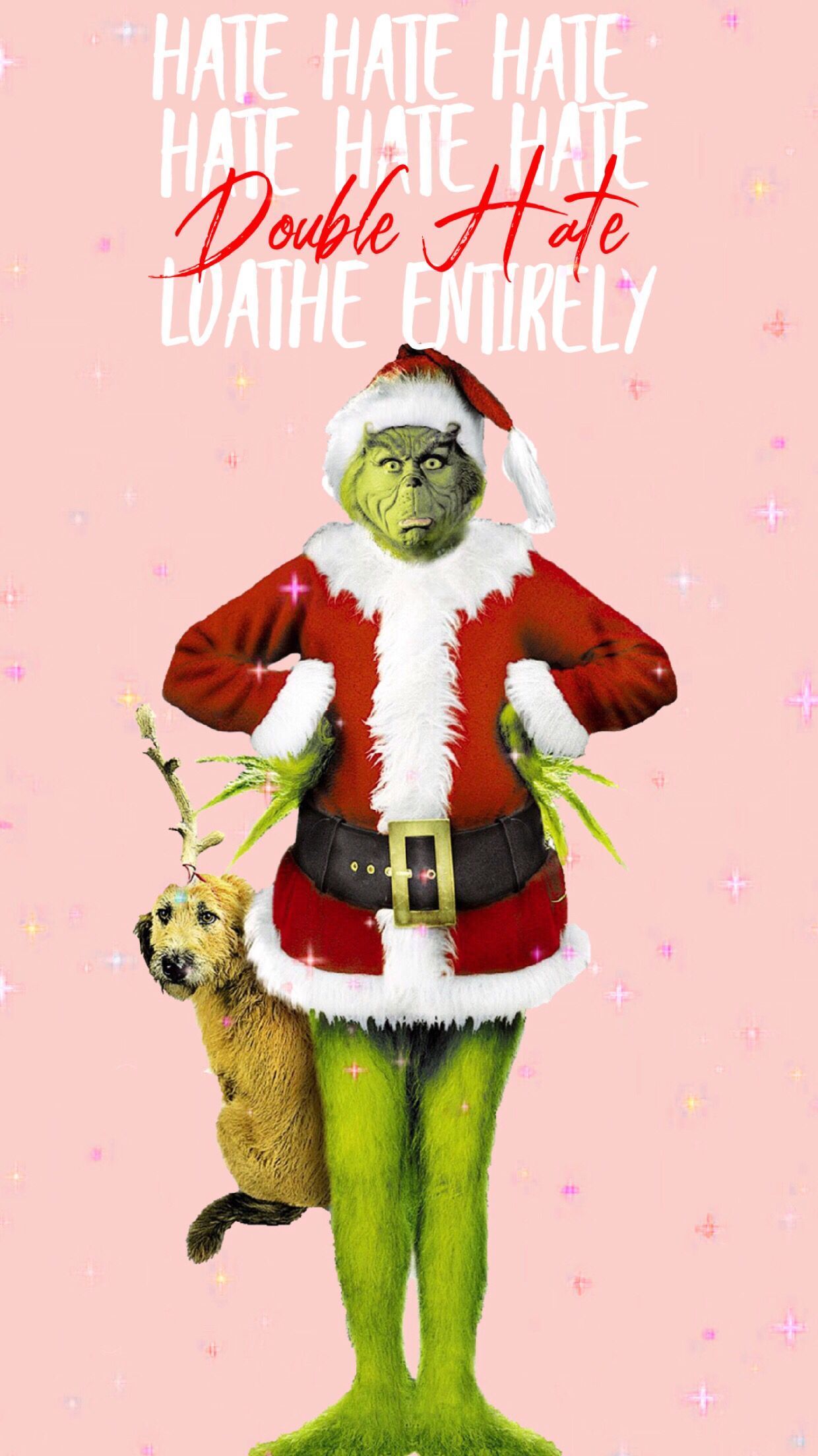 Grinch citazione Natale rosa, 1240x2208 Full HD Verticale, Smartphone