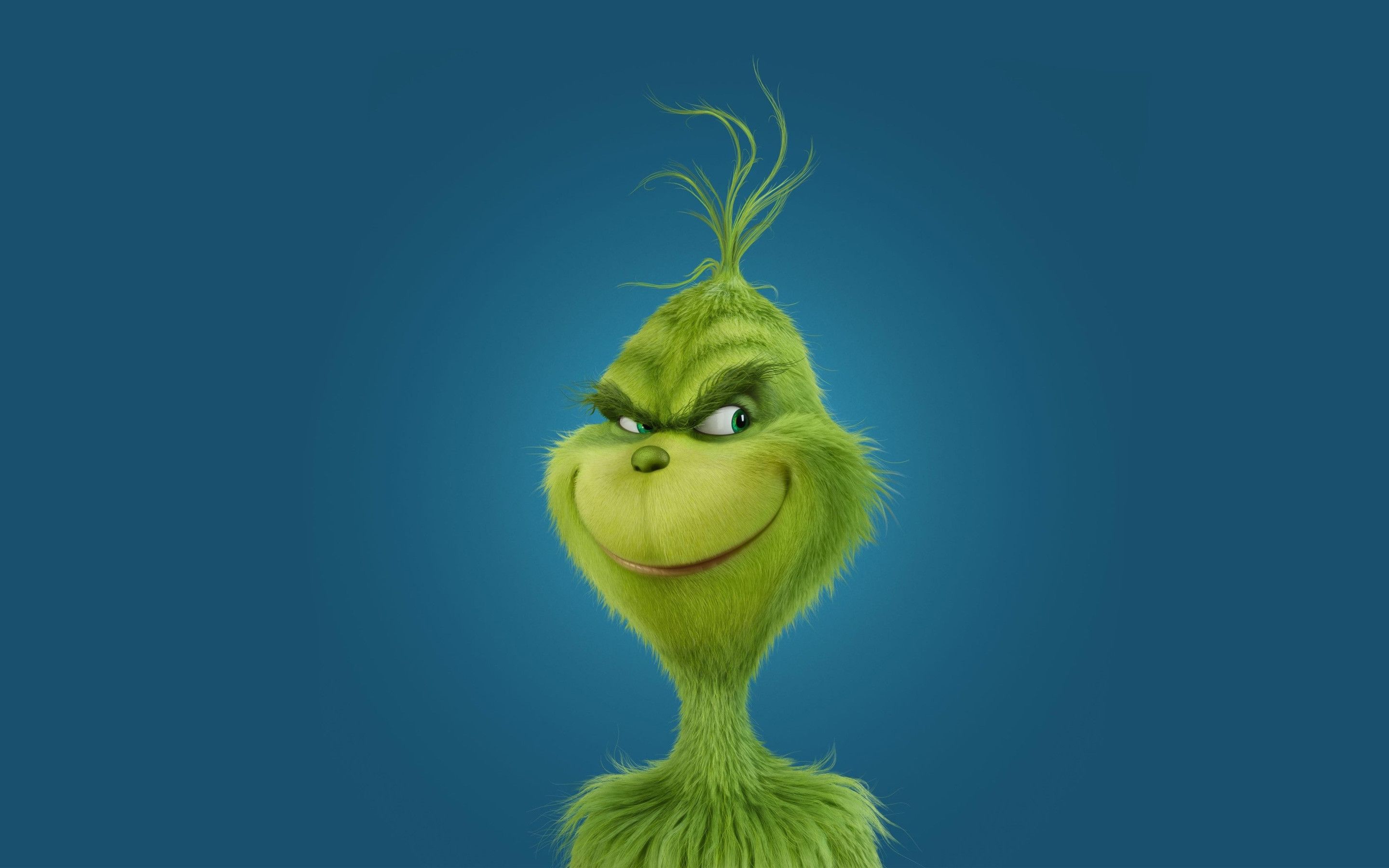 Grinch sorriso sfondo blu, 2880x1800 2K+, Laptop