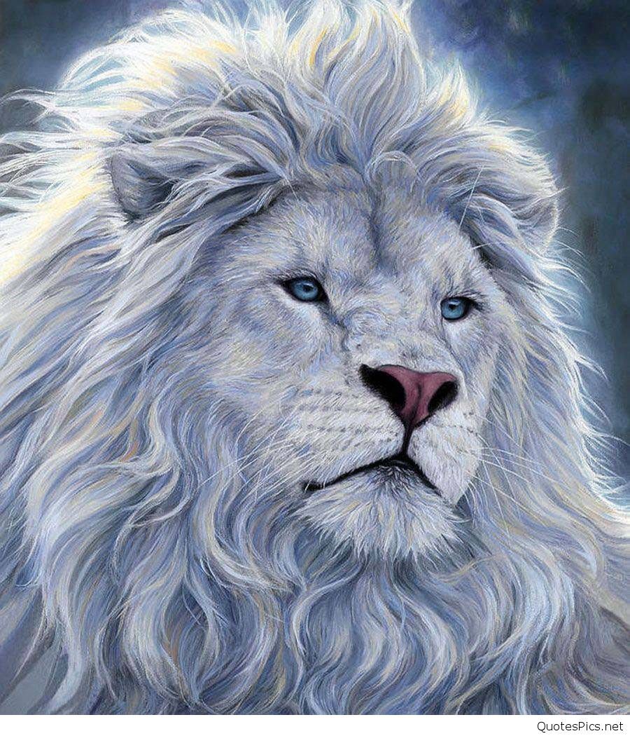Leone bianco ritratto realistico, 900x1050 Verticale, Mobile