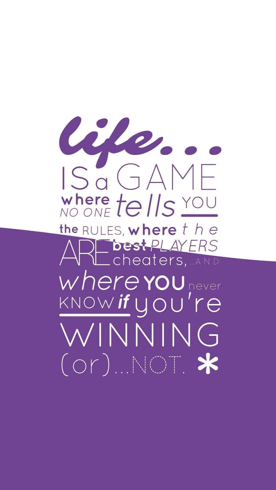Citazione tipografica viola vita, 1080x1920 Verticale, Telefono