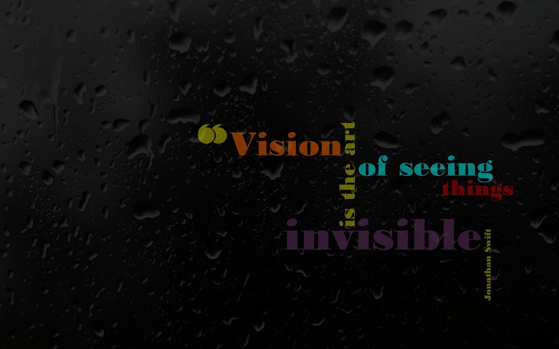 Citazione vision su vetro bagnato, 1920x1200 Full HD+ WUXGA, PC Desktop